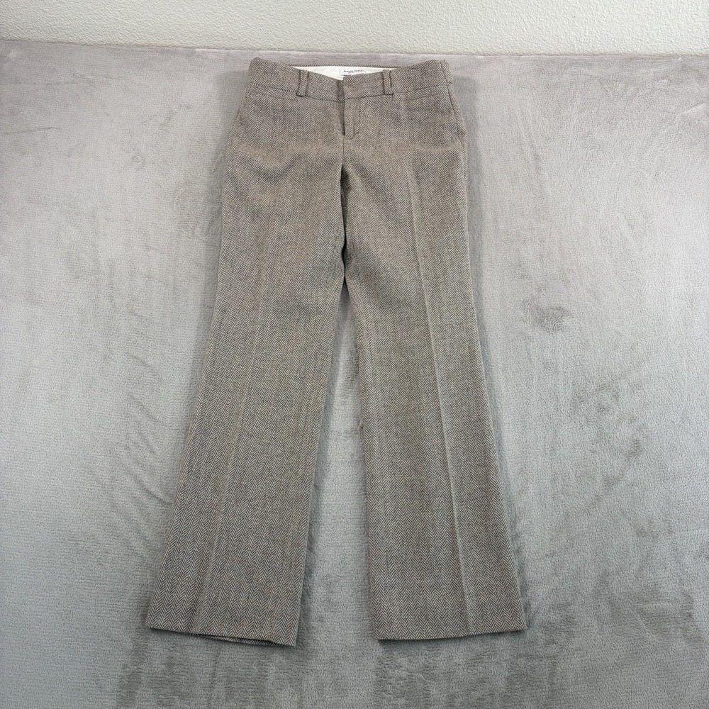 Banana‎ Republic Martin Fit Trousers Pants in Brown Stretch Wool Herringbone 2S